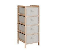 Vicco Armoire de Salle de Bain Bruno, Beige, 34.5 x 86 cm avec 4 tiroirs en Tissu