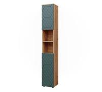 Vicco Armoire de Salle de Bain Irma, Vert/Force de l'or Chêne, 30x192cm
