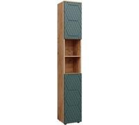 Vicco Armoire de Salle de Bain Irma, Chêne de Force doré/Vert, 30 x 192 cm