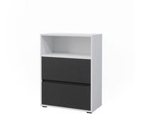 Vicco Armoire de Salle de Bain Maltin, Blanc, 60.2x78cm avec Deux Grands tiroirs, avec découpe pour Siphon et Solution de Rangement pour Salle de Bain