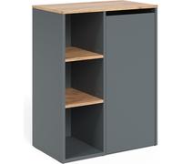 Vicco Armoire de salle de bain Viktor, 68x88.2cm avec des étagères ouvertes, Anthracite/chêne doré
