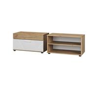 Vicco Armoire de Salon Berno, Chêne doré/Blanc, 2 pièces, pour Le Rangement des appareils multimédias et des Accessoires de Maison