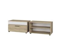 Vicco Armoire de Salon Berno, Sonoma/Blanc, 2 pièces, pour Le Rangement des appareils multimédias et des Accessoires de Maison