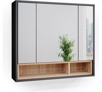 Armoire de toilette Vicco Beatrice - 80 cm - 3 portes - Anthracite/Chêne