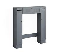 Vicco Armoire de Toilette Bianco, Gris, 89x99cm | avec 2 distributeurs de papier toilette, à monter au mur au-dessus des toilettes avec système de distribution intégré