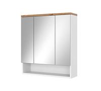 Vicco Armoire de Toilette Eden, Blanc Haute Brillance/Chêne Artisan, 70 x 77.5 cm avec 3 Portes