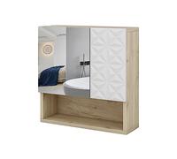 Vicco Armoire de Toilette Edge, Blanc, 54x55cm avec Porte et Compartiments Ouverts, pour Le Rangement dans la Salle de Bain avec mécanisme Push-to-Open