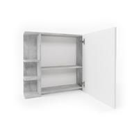 Vicco Armoire de Toilette Fynn, Béton/Blanc, 80 x 64 cm
