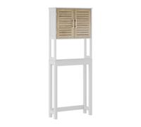 Vicco Armoire de Toilette Looma, Blanc/chêne, 70x180cm avec 2 Compartiments fermés, utilisable comme Armoire de Rangement sur Machine à Laver ou Toilettes