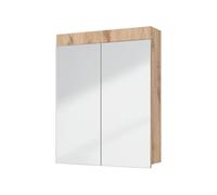 Vicco Armoire de Toilette Luna, Chêne Wotan, 60x77cm, pour Montage Mural, combinable avec d’Autres Meubles Luna