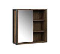 Vicco Armoire de Toilette Naola, Chêne/Noir, 62.2x62.5cm avec 1 Porte Miroir