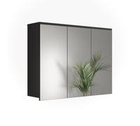 Vicco Armoire de Toilette Ruben, Anthracite 80.2 x 62 cm | 3 Portes · 4 compartiments · Grande surface miroir · Place pour · Au-dessus du lavabo