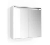 Vicco Armoire de Toilette Ruben, Blanc, 60x60cm | 2 Portes · 2 compartiments · Grande surface miroir · Pour cosmétiques & produits de soin · Au-dessus du lavabo