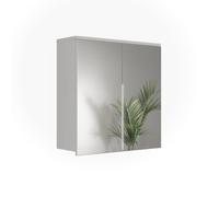 Vicco Armoire de Toilette Ruben, Blanc/Chêne Artisan 60.2 x 62 cm | 2 Portes · 2 compartiments · Grande surface miroir · Pour cosmétiques & produits de soin · Au-dessus du lavabo
