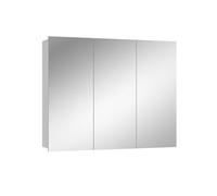 Vicco Armoire de Toilette Sola, Blanc, 100x79.8cm avec 3 Portes, adapté au Montage Mural pour Un Espace de Rangement supplémentaire