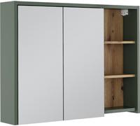 Vicco Armoire de toilette Viola, 100x75cm avec des étagères ouvertes, Vert/Artisan
