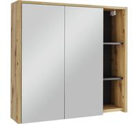 Vicco Armoire de toilette Viola, 80x75cm avec des étagères ouvertes, Artisan/gris