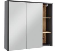 Vicco Armoire de toilette Viola, 80x75cm avec des étagères ouvertes, Gris/Artisan