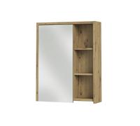 Vicco Armoire de Toilette Viola, Cachemire/Chêne Artisan, 60x75cm | 1 Porte · 6 compartiments · Rangement ouvert & fermé · Pour cosmétiques & produits de soin · Au-dessus du lavabo