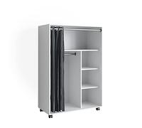 Armoire Doros, 100x146.6cm ouvert, avec roulettes, Blanc, Vicco 40636