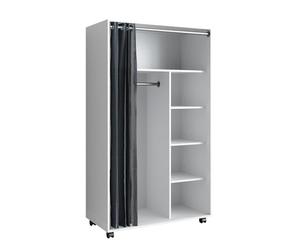 Vicco Armoire Doros, Blanc, 100x168cm | avec roulettes pour un positionnement flexible dans la pièce