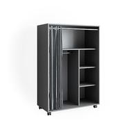 Vicco Armoire Doros, Gris, 100 x 146.6 cm Ouvert sur roulettes