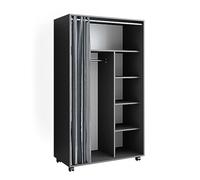 Vicco Armoire Doros, Gris, 100 x 168 cm avec roulettes