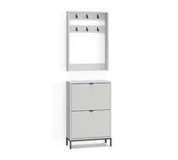 Vicco Armoire Eliza, Blanc, 60x92cm Set, 2 pièces, à Monter au Mur avec étagère et patères