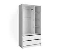 Vicco Armoire Elmo, Blanc, 100 x 200 cm avec 2 tiroirs