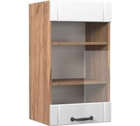 Vicco Armoire en verre Fame-Line, 40cm, Blanc campagne/Chêne de force doré