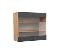 Vicco Armoire en Verre Fame-Line, Anthracite-Or, 80cm, à Combiner avec d'autres modules de la série Fame-Line