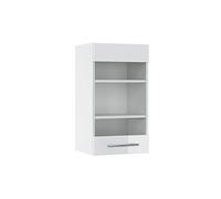 Vicco Armoire en Verre Fame-Line, Blanc Haute Brillance, 40cm, à Combiner avec d'autres modules de la série Fame-Line