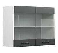 Vicco Meuble de Cuisine Haut vitré R-Line, Anthracite Campagne/Blanc, 80 cm