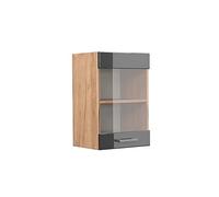Vicco Armoire en Verre R-Line, Anthracite Haute Brillance, 40cm, pour Une Combinaison Libre au Sein de systèmes de Cuisine modulaires