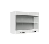 Vicco Armoire en Verre R-Line, Blanc Campagne, 80cm, pour Une Combinaison Libre au Sein de systèmes de Cuisine modulaires