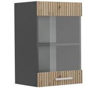 Vicco Meuble de Cuisine Haut vitré R-Line, Chêne Artisan/Anthracite, 40 cm