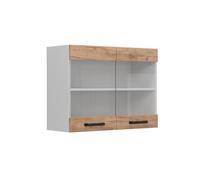 Vicco Armoire en Verre R-Line, Chêne de Force doré, 80cm, pour Une Combinaison Libre au Sein de systèmes de Cuisine modulaires