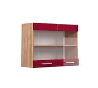 Vicco Armoire en Verre R-Line, Rouge Brillant, 80cm