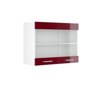 Vicco Armoire en Verre R-Line, Rouge Brillant, 80cm