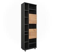 Vicco Armoire Haute Ilias, Anthracite/chêne doré, 60.2x190cm, avec Compartiments modulables pour Un Rangement organisé
