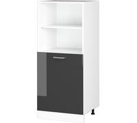Vicco Armoire haute universelle R-Line, 60 cm avec étagères ouvertes, et porte, Anthracite Haute brillance/Blanc