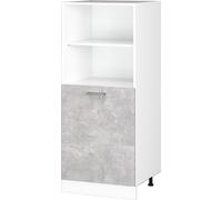 Vicco Armoire haute universelle R-Line, 60 cm avec étagères ouvertes, et porte, Béton/Blanc