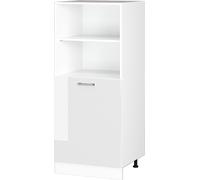 Vicco Armoire haute universelle R-Line, 60 cm avec étagères ouvertes, et porte, Blanc Haute brillance/Blanc