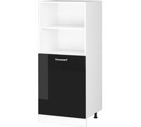 Vicco Armoire haute universelle R-Line, 60 cm avec étagères ouvertes, et porte, Noir Haute brillance/Blanc