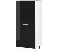 Vicco Armoire haute universelle R-Line, 60 cm avec étagères ouvertes, et porte, Noir Haute brillance/Blanc