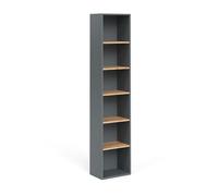 Vicco Armoire haute "Viktor", Anthracite/Chêne doré 40.2 x 188.6 cm | 6 compartiments · Pour serviettes & accessoires · Rangement ouvert · Beaucoup de rangement en hauteur