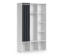 Vicco Armoire Luigi, Blanc, 105.8 x 178.1 cm avec Tringle à Rideaux