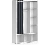 Vicco Armoire Luigi, Blanc, 38x178.1cm avec tringle à rideaux Blanc G