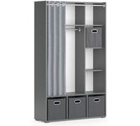 Vicco Armoire Luigi, Gris, 105.8 x 178.1 cm avec boîtes Pliantes (Grises)