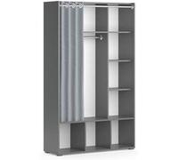 Vicco armoire Luigi, Gris, 105.8 x 178.1 cm avec tringle à rideaux